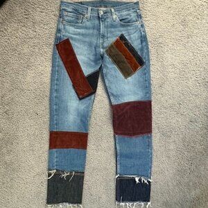 Levi's 511 Patchwork Jeans Professionally Crafted 33 x 32 - Classic 80s Skater